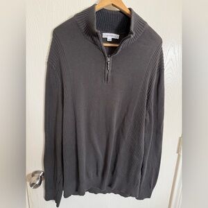 Calvin Klein Men’s Quarter-Zip Ribbed Knit Sweater 100% cotton Xl
